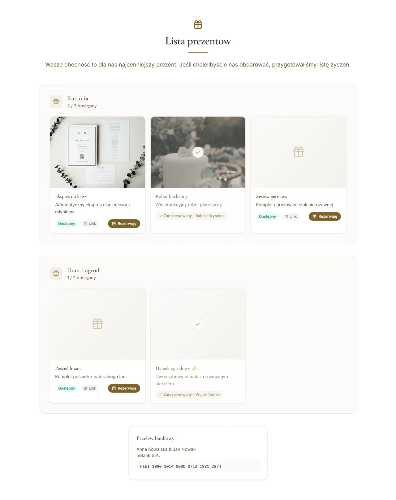 Gift Registry & Wishlist