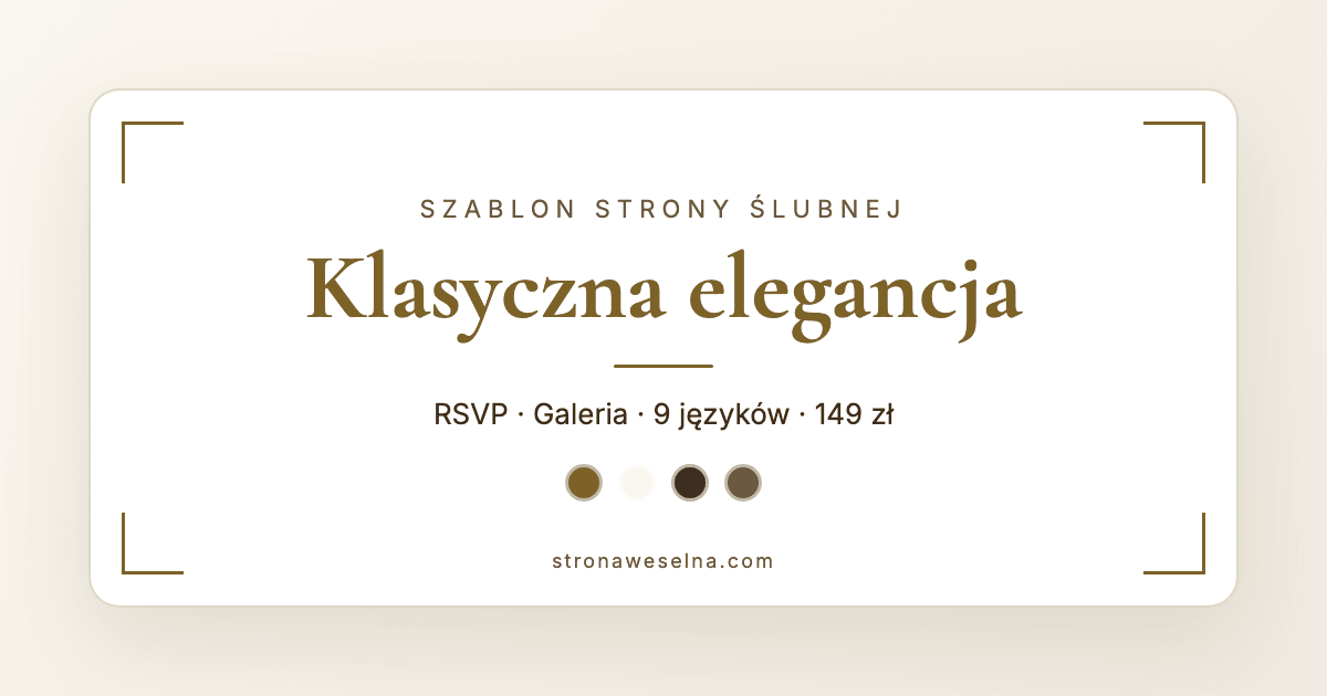Preview of the classic elegance wedding website template with RSVP, gallery, and schedule