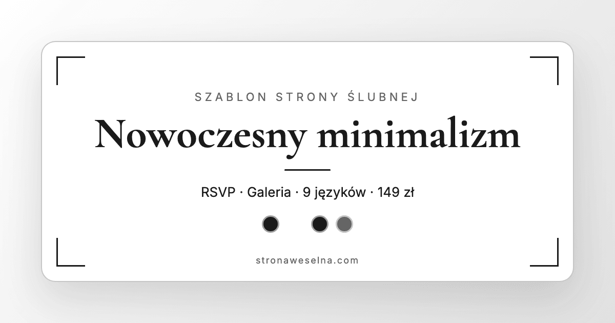 Preview of the modern minimalism wedding website template with RSVP, gallery, and schedule