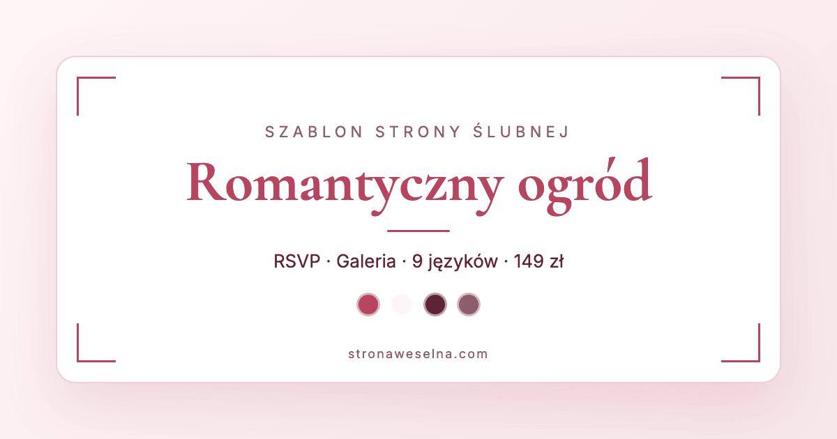 Preview of the romantic garden wedding website template with RSVP, gallery, and schedule
