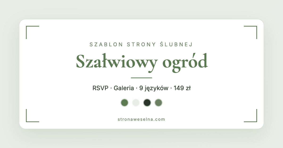 Preview of the sage garden wedding website template with RSVP, gallery, and schedule